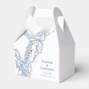 Golden Isles Georgia Map Elegant Wedding Favour Box