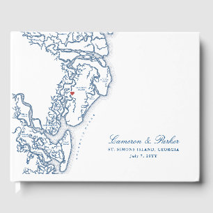 Golden Isles of Georgia Map Elegant Wedding Guest Book