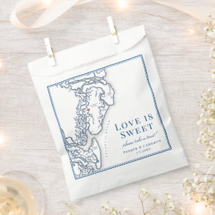 Golden Isles of Georgia Map Wedding  Favour Bags