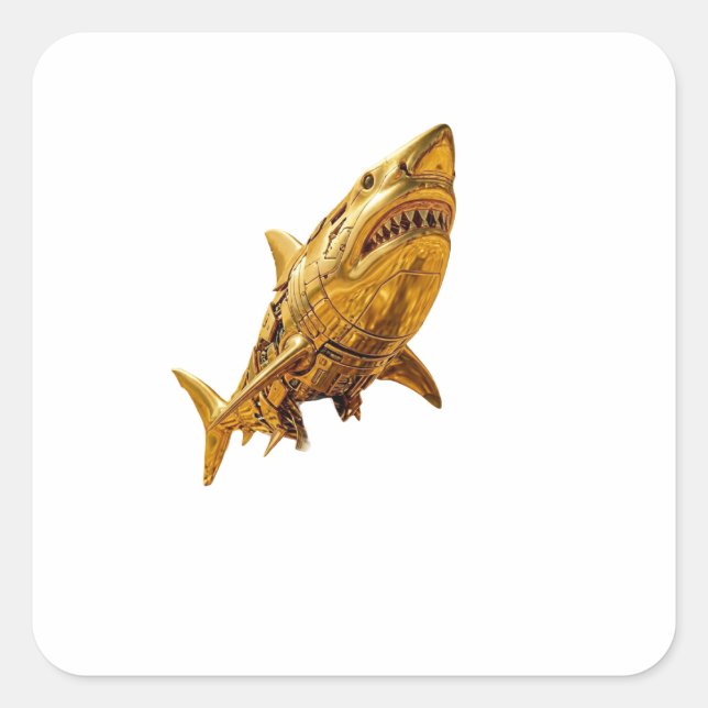 Golden Italian Brainrot Chaos | Cyber Surreal Meme Square Sticker (Front)