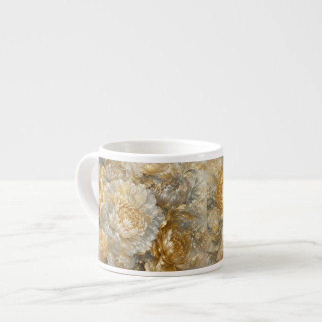 Golden Ivory Garden Espresso Cup (Front Left)