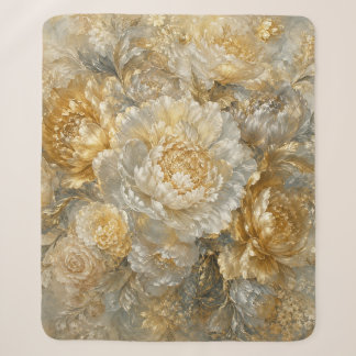 Golden Ivory Garden Sherpa Blanket