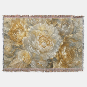 Golden Ivory Garden Throw Blanket