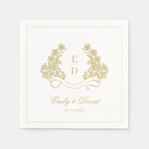 Golden Ivory Heritage Vintage Wedding Napkin