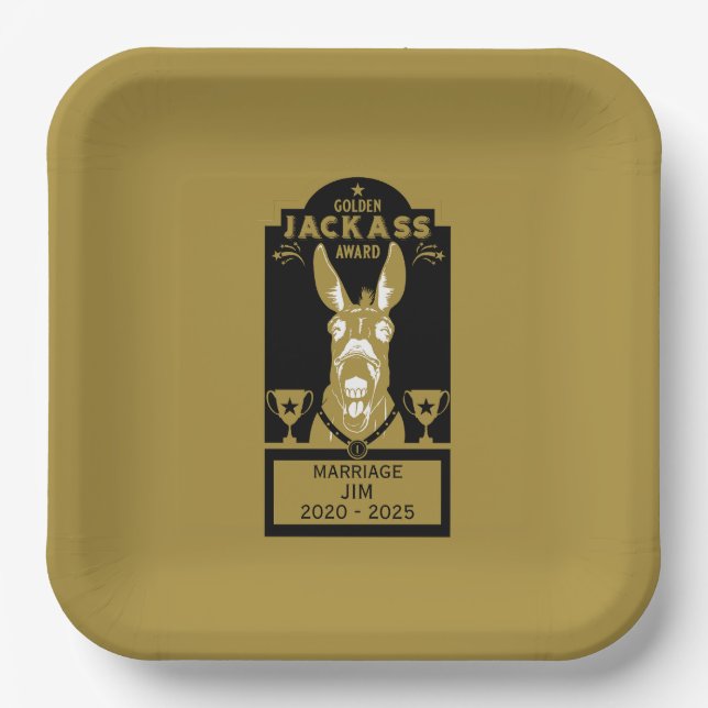 Golden Jackass Award Paper Plate (Front)
