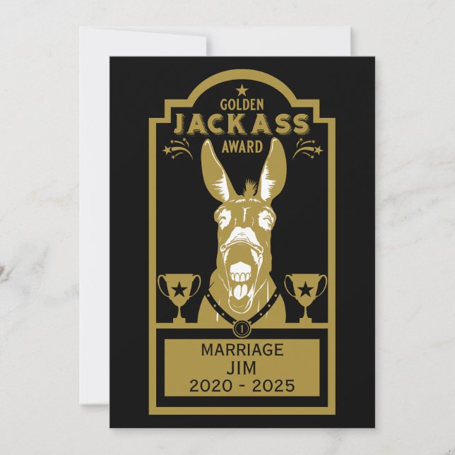 Golden Jackass Award Thank You Card (Front)
