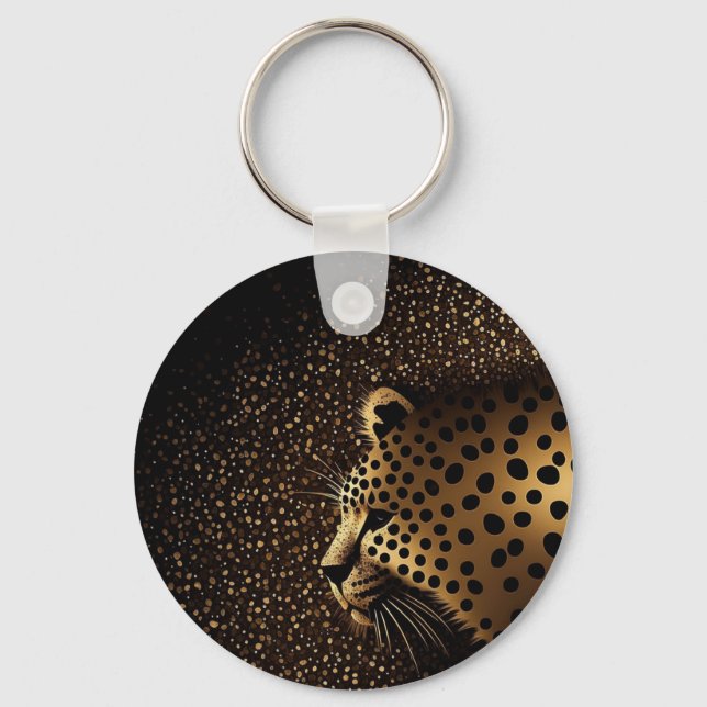 Golden Jaguar Pattern           Key Ring (Front)