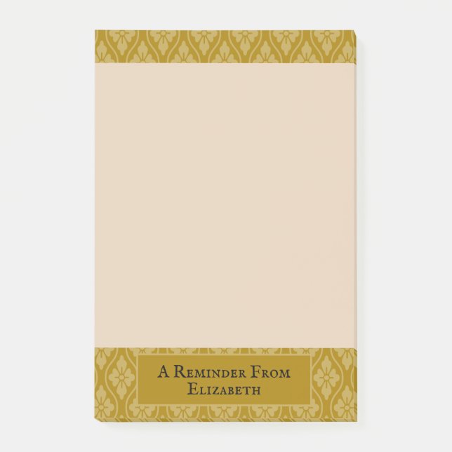 Golden Japanese Scroll Personalised Post-it Notes (Front)