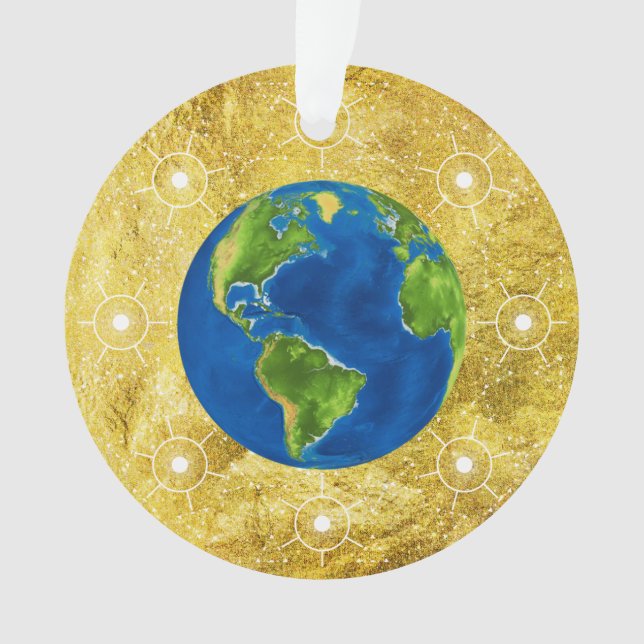 Golden Jesse Tree Globe Ornament (Front)