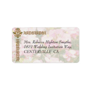 Golden Jewelled Floral Wedding Label