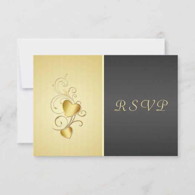 Golden joined hearts RSVP (Front)