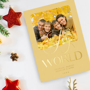 Golden Joy to the World Quote Luxury Family Photo 