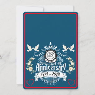 Golden Jubilee 50th Anniversary 2 Photo invitation