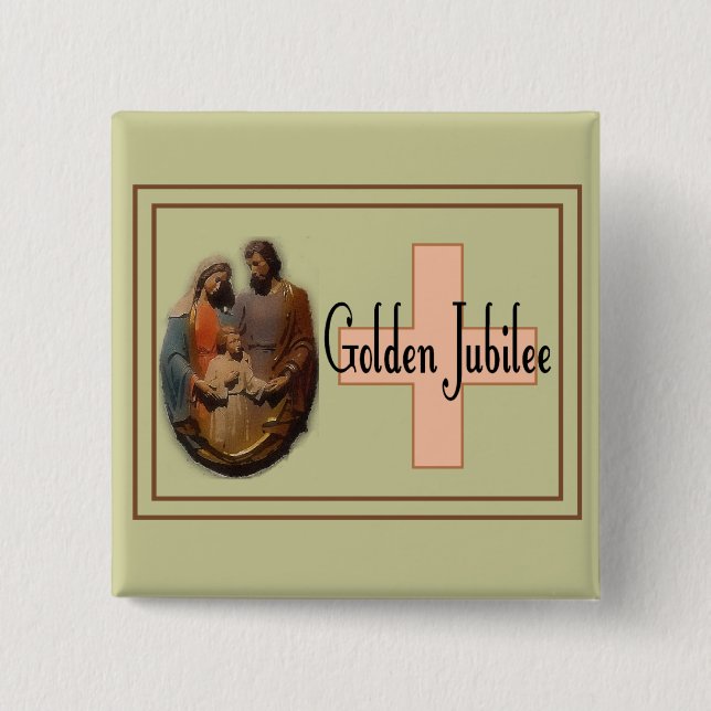 Golden Jubilee Gifts for Nuns 15 Cm Square Badge (Front)