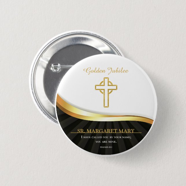 Golden Jubilee of Religious Life, 50 Year 6 Cm Round Badge (Front & Back)