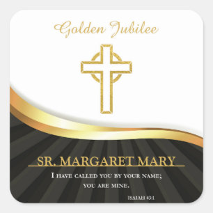 Golden Jubilee of Religious Life, 50 Year Square Sticker
