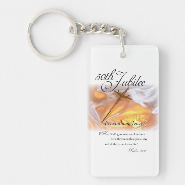 Golden Jubilee Religious Life, Cross Candle Key Ring (Front)