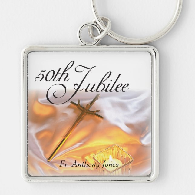 Golden Jubilee Religious Life, Cross Candle Key Ring (Front)