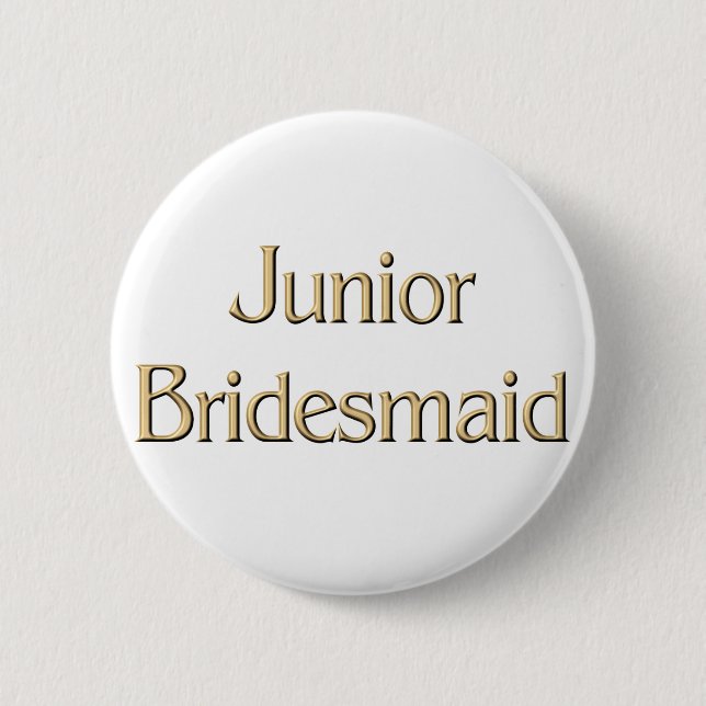 Golden Junior Bridesmaid button (Front)