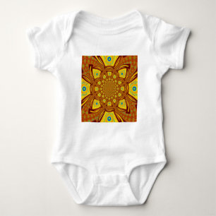 Golden Kaleidoscope Art Print Baby Bodysuit