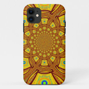Golden Kaleidoscope Art Print iPhone 11 Case