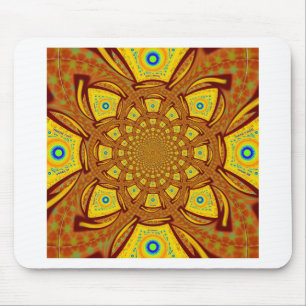 Golden Kaleidoscope Art Print Mouse Mat