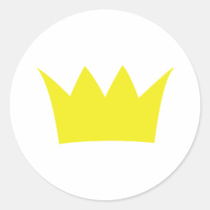 Golden King Crown Classic Round Sticker