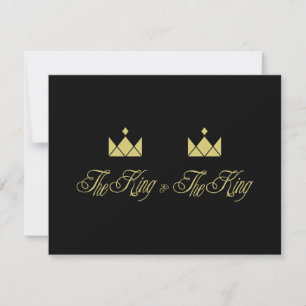 Golden King Crowns for Gay Wedding Card