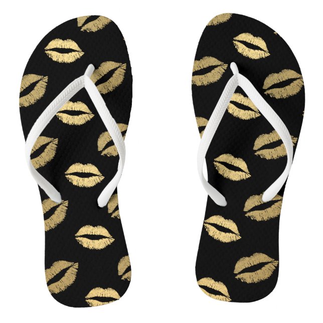 Golden kisses flip flops (Footbed)