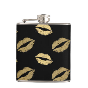 Golden kisses hip flask
