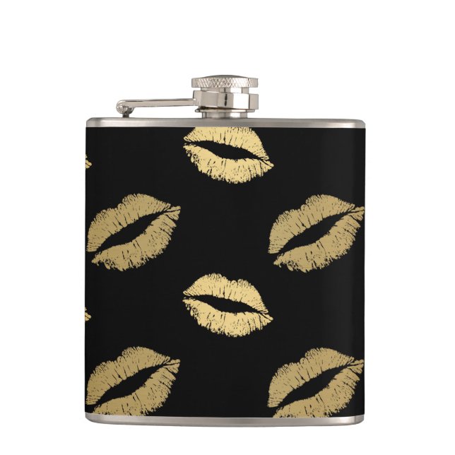 Golden kisses hip flask (Front)