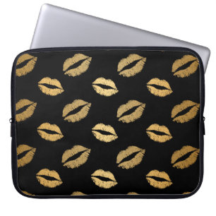 Golden kisses laptop sleeve