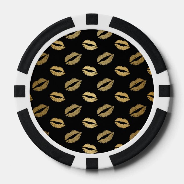Golden kisses poker chips (Front)