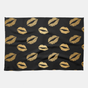 Golden kisses tea towel
