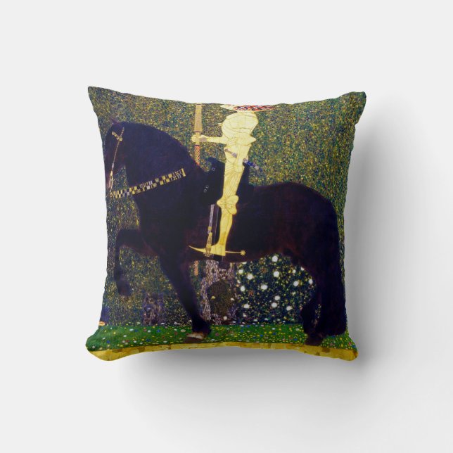 Golden Knight, Gustav Klimt Cushion (Front)