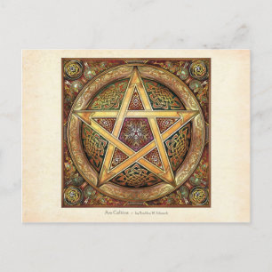 Golden Knotwork Pentacle Postcard