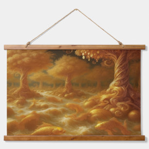 Golden Koi Hanging Tapestry