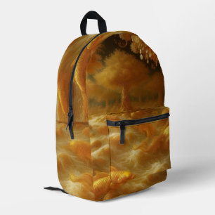 Golden Koi  Printed Backpack