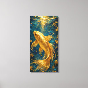 Golden Koi Serenity Luxury Underwater Gold Canvas Print