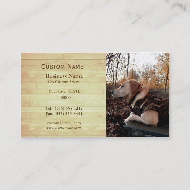 Golden Lab - A Duck Hunter's Best Friend Business Card (Front)