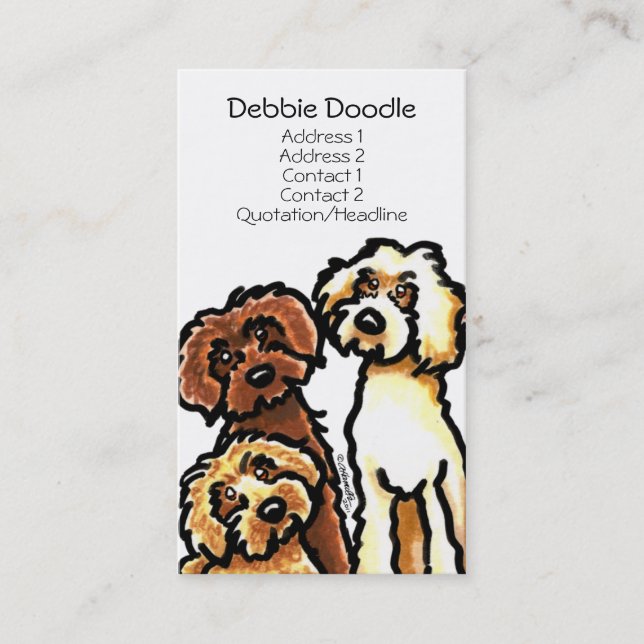 Golden Labradoodles Pet Business Cards (Front)