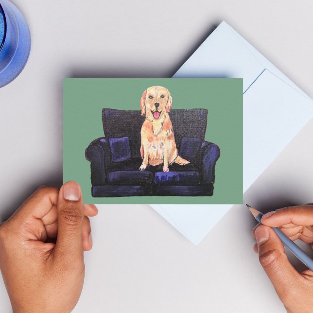 Golden Labrador dog postcard thank you (Creator Uploaded)
