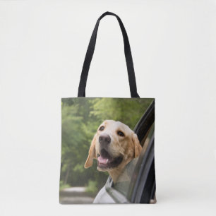 Golden Labrador In Rearview Mirror Tote Bag