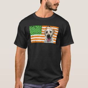 Golden Labrador Irish American Flag St Patricks Da T-Shirt