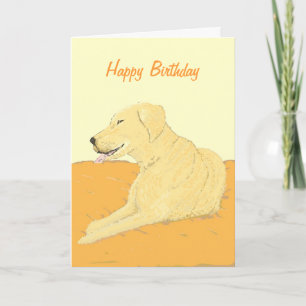 Golden Labrador on a Cushion Card