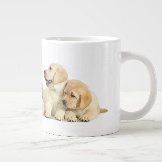 Golden Labrador Puppy Pile Large Coffee Mug (Right)