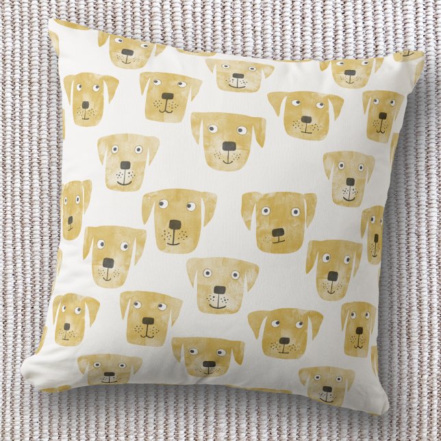 Golden Labrador Retriever Dog Cushion (Golden Labrador Retriever dog pattern throw pillow)