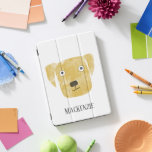 Golden Labrador Retriever Dog Name iPad Pro Cover<br><div class="desc">A funny Golden Labrador Retriever dog to make you smile.
Protect and make your iPad fabulous at the same time.
Change or remove the name to customise.  Original art by Nic Squirrell.</div>