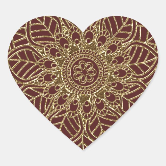 Golden Lace (Heart-shaped Stickers) Heart Sticker (Front)