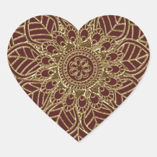 Golden Lace (Heart-shaped Stickers) Heart Sticker